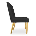 Kit 06 Cadeiras De Jantar Bia Suede Preto Pés Palito Castanho