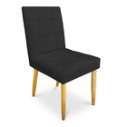 Kit 06 Cadeiras De Jantar Bia Suede Preto Pés Palito Castanho