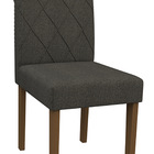 Kit 06 Cadeiras De Jantar Cecília Linho Cinza Ln03 Pés Amêndo