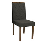 Kit 06 Cadeiras De Jantar Cecília Linho Cinza Ln03 Pés Amêndo