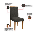 Kit 06 Cadeiras De Jantar Cecília Linho Cinza Ln03 Pés Ypê -