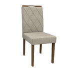 Kit 06 Cadeiras De Jantar Cecília Veludo Linho Tl13 Pés Amênd