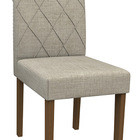 Kit 06 Cadeiras De Jantar Cecília Veludo Linho Tl13 Pés Amênd