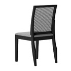 Kit 06 Cadeiras De Jantar Cindy Linho Cinza E Madeira Preto -