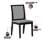 Kit 06 Cadeiras De Jantar Cindy Linho Cinza E Madeira Preto -