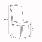 Kit 06 Cadeiras De Jantar Denise Veludo Preto E Madeira Casta