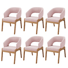 Kit 06 Cadeiras De Jantar E Estar Living Estofada Lince L02 B