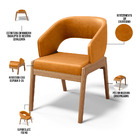 Kit 06 Cadeiras De Jantar E Estar Living Estofada Lince L02 C