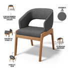 Kit 06 Cadeiras De Jantar E Estar Living Estofada Lince L02 L