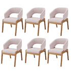 Kit 06 Cadeiras De Jantar E Estar Living Estofada Lince L02 S