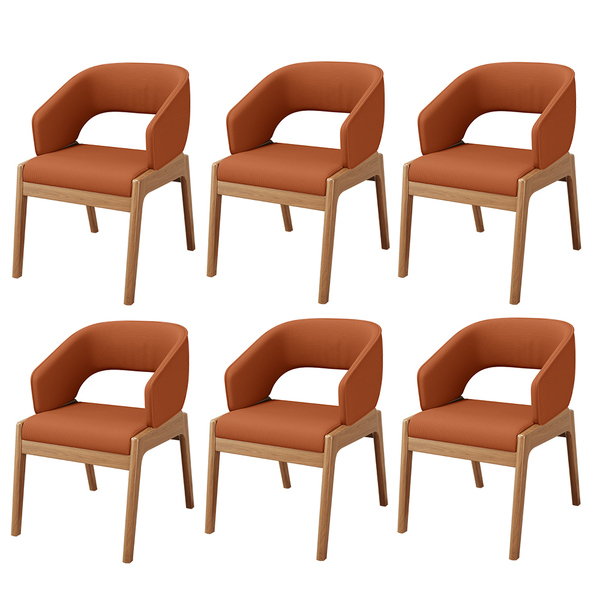 Kit 06 Cadeiras De Jantar E Estar Living Estofada Lince L02 T