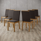 Kit 06 Cadeiras De Jantar Ery Veludo Marrom Base Nature - D'r