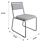 Kit 06 Cadeiras De Jantar Filipa Linho Cinza Base De Ferro Pr