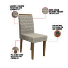 Kit 06 Cadeiras De Jantar Jasmin Veludo Linho Tl13 Pés Imbuia