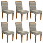 Kit 06 Cadeiras De Jantar Jasmin Veludo Linho Tl13 Pés Ypê -