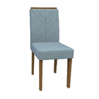 Kit 06 Cadeiras De Jantar Júlia Animalle Azul Wd26 Pés Imbuia