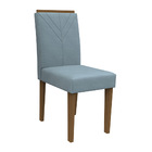Kit 06 Cadeiras De Jantar Júlia Animalle Azul Wd26 Pés Imbuia