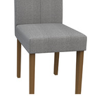 Kit 06 Cadeiras De Jantar Júlia Linho Cinza Ln02 Pés Imbuia -