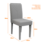 Kit 06 Cadeiras De Jantar Júlia Linho Cinza Ln02 Pés Imbuia -