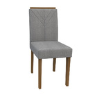 Kit 06 Cadeiras De Jantar Júlia Linho Cinza Ln02 Pés Imbuia -