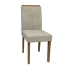 Kit 06 Cadeiras De Jantar Júlia Veludo Linho Tl13 Pés Imbuia