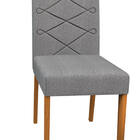 Kit 06 Cadeiras De Jantar Lais Linho Cinza Ln02 Pés Ypê - D'r