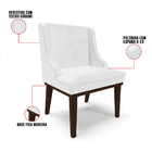 Kit 06 Cadeiras De Jantar Liz Corano Branco Base Fixa Madeira