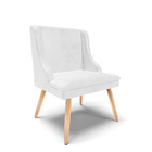 Kit 06 Cadeiras De Jantar Liz Corano Branco Pés Palito Natura