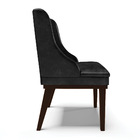 Kit 06 Cadeiras De Jantar Liz Corano Preto Base Fixa Madeira