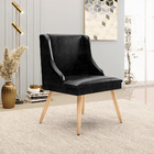 Kit 06 Cadeiras De Jantar Liz Corano Preto Pés Palito Natural