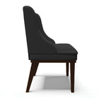 Kit 06 Cadeiras De Jantar Liz Corino Base Fixa Madeira Tabaco