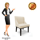 Kit 06 Cadeiras De Jantar Liz Corino Bege Base Fixa Madeira P