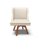 Kit 06 Cadeiras De Jantar Liz Corino Bege Base Giratória De M