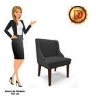 Kit 06 Cadeiras De Jantar Liz Corino Preto Base Fixa Madeira