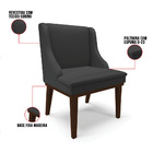 Kit 06 Cadeiras De Jantar Liz Corino Preto Base Fixa Madeira