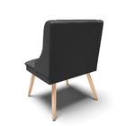 Kit 06 Cadeiras De Jantar Liz Corino Preto Pés Palito Natural