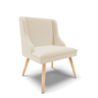 Kit 06 Cadeiras De Jantar Liz Linho Areia A27 Pés Palito Natu