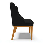 Kit 06 Cadeiras De Jantar Liz Linho Base Fixa Madeira Castanh