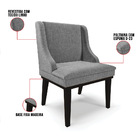 Kit 06 Cadeiras De Jantar Liz Linho Base Fixa Madeira Preto D