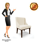 Kit 06 Cadeiras De Jantar Liz Linho Base Fixa Madeira Tabaco