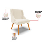 Kit 06 Cadeiras De Jantar Liz Linho Grosso Bege A19 Pés Palit