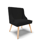 Kit 06 Cadeiras De Jantar Liz Linho Preto D03 - D'rossi A79 P