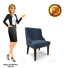 Kit 06 Cadeiras De Jantar Liz Suede Azul Marinho Base Fixa Ma