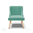 Kit 06 Cadeiras De Jantar Liz Suede Azul Turquesa Pés Palito