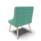 Kit 06 Cadeiras De Jantar Liz Suede Azul Turquesa Pés Palito