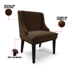 Kit 06 Cadeiras De Jantar Liz Suede Base Fixa Madeira Preto D