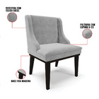 Kit 06 Cadeiras De Jantar Liz Suede Base Fixa Madeira Preto D