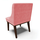 Kit 06 Cadeiras De Jantar Liz Suede Base Fixa Madeira Tabaco