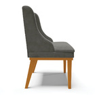 Kit 06 Cadeiras De Jantar Liz Suede Grafite Base Fixa Madeira