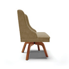 Kit 06 Cadeiras De Jantar Liz Suede Marrom Rato Base Madeira